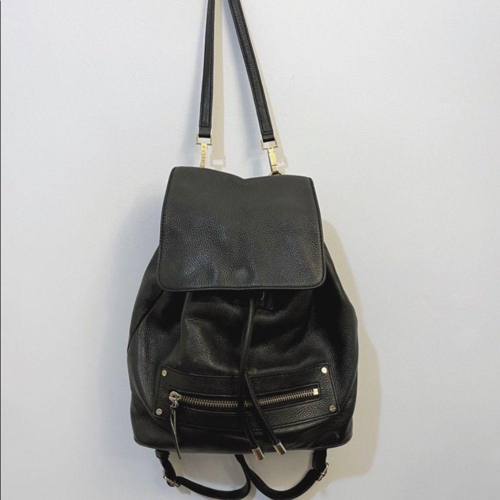 Milly Astor Black Leather Backpack